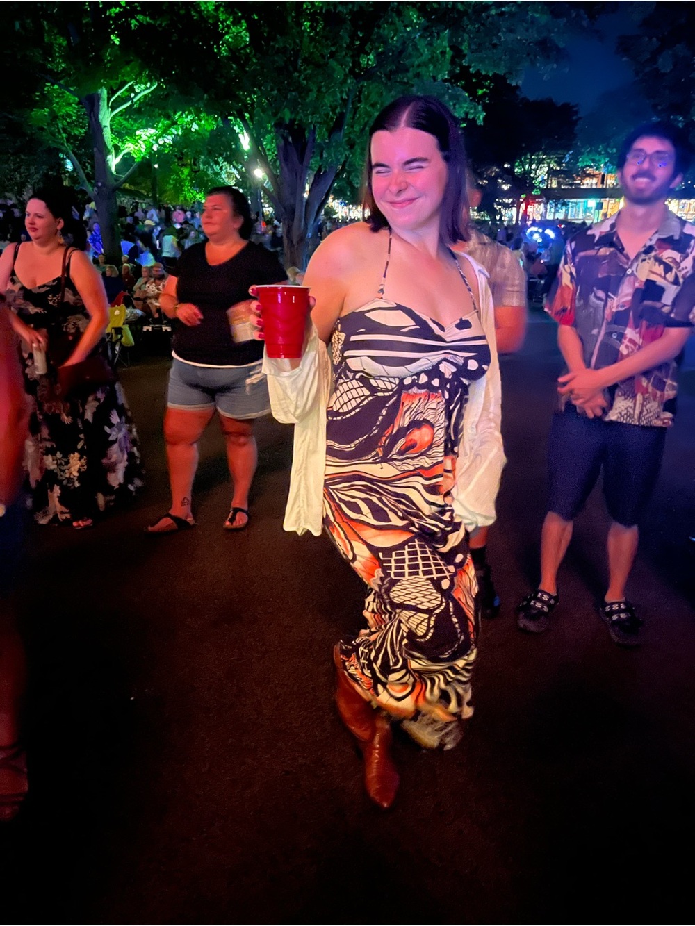 Butterfly Print Maxi Strapless Dress - Picture 4 of 4